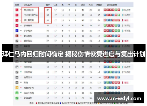拜仁马内回归时间确定 揭秘伤情恢复进度与复出计划 拜仁马内回归时间确定 揭秘伤情恢复进度与复出计划